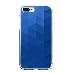 Чехол для iPhone 7Plus/8 Plus матовый с принтом trianse blue в Новосибирске, Силикон | Область печати: задняя сторона чехла, без боковых панелей | abstraction | абстракция | геометрия | грани | полигоны | сочетания | треугольники