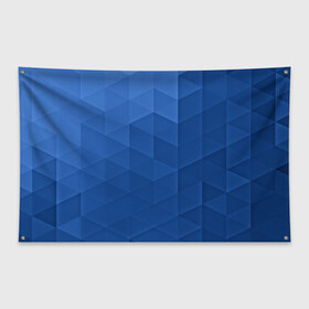 Флаг-баннер с принтом trianse blue в Новосибирске, 100% полиэстер | размер 67 х 109 см, плотность ткани — 95 г/м2; по краям флага есть четыре люверса для крепления | abstraction | абстракция | геометрия | грани | полигоны | сочетания | треугольники