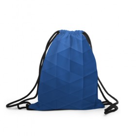 Рюкзак-мешок 3D с принтом trianse blue в Новосибирске, 100% полиэстер | плотность ткани — 200 г/м2, размер — 35 х 45 см; лямки — толстые шнурки, застежка на шнуровке, без карманов и подкладки | abstraction | абстракция | геометрия | грани | полигоны | сочетания | треугольники