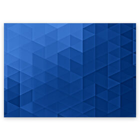 Поздравительная открытка с принтом trianse blue в Новосибирске, 100% бумага | плотность бумаги 280 г/м2, матовая, на обратной стороне линовка и место для марки
 | abstraction | абстракция | геометрия | грани | полигоны | сочетания | треугольники