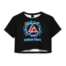 Женская футболка 3D укороченная с принтом Двигатель Linkin Park в Новосибирске, 100% полиэстер | круглая горловина, длина футболки до линии талии, рукава с отворотами | bennington | chester | linkin park | альтернативный метал | альтернативный рок | беннингтон | группа | линкин парк | музыкант | ню метал | певец | рок | рэп | рэп рок | честер | электроник рок