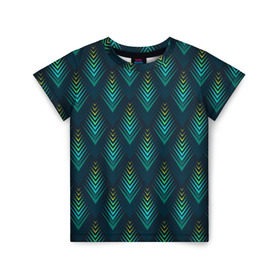 Детская футболка 3D с принтом Абстрактная птица в Новосибирске, 100% гипоаллергенный полиэфир | прямой крой, круглый вырез горловины, длина до линии бедер, чуть спущенное плечо, ткань немного тянется | 2021 | abstraction | geometry | hexagon | neon | paints | stripes | texture | triangle | абстракция | брызги | брызги красок | геометрия | краски | линии | мода | модные | неон | неоновый | перья | полосы | птица | соты | текстура | цветные