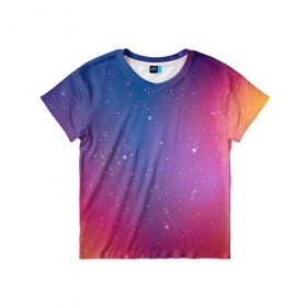Детская футболка 3D с принтом Космическая абстракция в Новосибирске, 100% гипоаллергенный полиэфир | прямой крой, круглый вырез горловины, длина до линии бедер, чуть спущенное плечо, ткань немного тянется | Тематика изображения на принте: pattern | абстракция | арт | вселенная | звезды | космос | узор