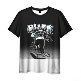 Мужская футболка 3D с принтом Заяц в стакане Blink-182 в Новосибирске, 100% полиэфир | прямой крой, круглый вырез горловины, длина до линии бедер | blink | альтернативный рок | блинк | группа | марк хоппус | музыка | мэтт скиба | надпись | панк | панк рок | песни | поп панк | рок | скейт панк | смайл | смайлик | трэвис баркер
