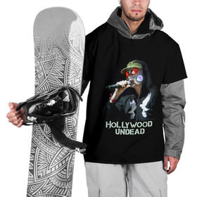 Накидка на куртку 3D с принтом J-Dog группа Hollywood Undead в Новосибирске, 100% полиэстер |  | Тематика изображения на принте: 