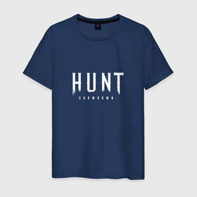 Мужская футболка хлопок с принтом Hunt: Showdown White Logo в Новосибирске, 100% хлопок | прямой крой, круглый вырез горловины, длина до линии бедер, слегка спущенное плечо. | crytek | game | hunt | hunt: showdown | hunter | monsters | showdown | игра | крайтек | охота | столкновение