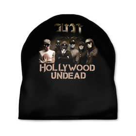 Шапка 3D с принтом Группа Hollywood Undead в Новосибирске, 100% полиэстер | универсальный размер, печать по всей поверхности изделия | charlie scene | danny | funny man | hollywood | j dog | johnny 3 tears | undead | альтернативный | андед | голивуд | голливудская | группа | кранккор | метал | нежить | ню | реп | рок | рэп | рэпкор