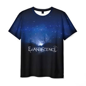 Мужская футболка 3D с принтом Evanescence звездное небо в Новосибирске, 100% полиэфир | прямой крой, круглый вырез горловины, длина до линии бедер | evanescence | альтернативный | готик | группа | джен маджура | исчезновение | метал | ню | рок | синий | тим маккорд | трой маклоухорн | уилл хант | хард | эванесенс | эми ли