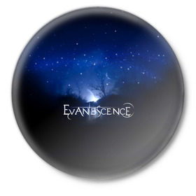Значок с принтом Evanescence звездное небо в Новосибирске,  металл | круглая форма, металлическая застежка в виде булавки | evanescence | альтернативный | готик | группа | джен маджура | исчезновение | метал | ню | рок | синий | тим маккорд | трой маклоухорн | уилл хант | хард | эванесенс | эми ли
