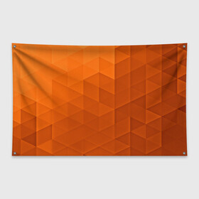 Флаг-баннер с принтом Orange abstraction в Новосибирске, 100% полиэстер | размер 67 х 109 см, плотность ткани — 95 г/м2; по краям флага есть четыре люверса для крепления | abstraction | geometry | polygon | абстракция | геометрия | грань | краски | кубик | кубики | линии | мозаика | полигоны | ребро | текстура | узор