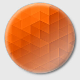 Значок с принтом Orange abstraction в Новосибирске,  металл | круглая форма, металлическая застежка в виде булавки | abstraction | geometry | polygon | абстракция | геометрия | грань | краски | кубик | кубики | линии | мозаика | полигоны | ребро | текстура | узор