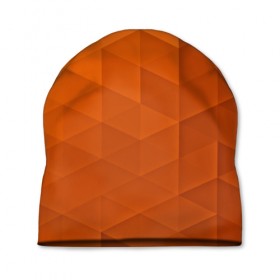 Шапка 3D с принтом Orange abstraction в Новосибирске, 100% полиэстер | универсальный размер, печать по всей поверхности изделия | abstraction | geometry | polygon | абстракция | геометрия | грань | краски | кубик | кубики | линии | мозаика | полигоны | ребро | текстура | узор