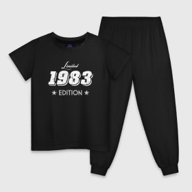 Детская пижама хлопок с принтом limited edition 1983 в Новосибирске, 100% хлопок |  брюки и футболка прямого кроя, без карманов, на брюках мягкая резинка на поясе и по низу штанин
 | 1983 | день рождения | подарок | праздник
