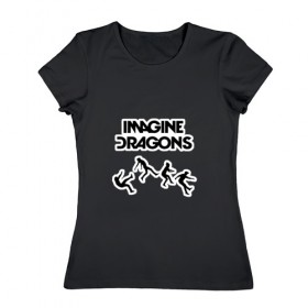 Женская футболка хлопок с принтом Imagine Dragons, прыжок в Новосибирске, 100% хлопок | прямой крой, круглый вырез горловины, длина до линии бедер, слегка спущенное плечо | dragons | imagine | альтернативный | американская | бэн макки | группа | драгонс | дэн платцман | дэн рейнольдс | имеджин | инди | индирок | рок | уэйн сермон