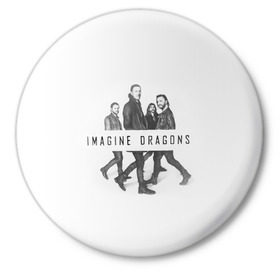 Значок с принтом Группа Imagine Dragons в Новосибирске,  металл | круглая форма, металлическая застежка в виде булавки | dragons | imagine | альтернативный | американская | бэн макки | группа | драгонс | дэн платцман | дэн рейнольдс | имеджин | инди | индирок | поп | рок | уэйн сермон | электроник
