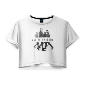 Женская футболка 3D укороченная с принтом Группа Imagine Dragons в Новосибирске, 100% полиэстер | круглая горловина, длина футболки до линии талии, рукава с отворотами | dragons | imagine | альтернативный | американская | бэн макки | группа | драгонс | дэн платцман | дэн рейнольдс | имеджин | инди | индирок | поп | рок | уэйн сермон | электроник