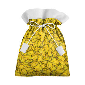 Подарочный 3D мешок с принтом Бананы в Новосибирске, 100% полиэстер | Размер: 29*39 см | banana | vegan | банан | веган | желтый | паттерн | текстура | фрукт
