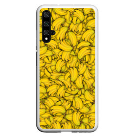 Чехол для Honor 20 с принтом Бананы в Новосибирске, Силикон | Область печати: задняя сторона чехла, без боковых панелей | Тематика изображения на принте: banana | vegan | банан | веган | желтый | паттерн | текстура | фрукт