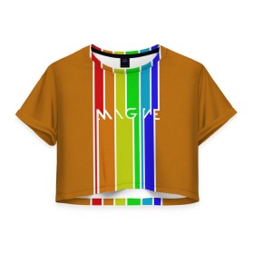 Женская футболка 3D укороченная с принтом Imagine Dragons краска в Новосибирске, 100% полиэстер | круглая горловина, длина футболки до линии талии, рукава с отворотами | Тематика изображения на принте: альтернативный | американская | группа | драгонс | имеджин | инди | индирок | поп | рок | электроник