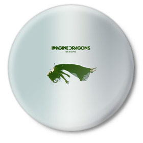 Значок с принтом Imagine Dragons Demons в Новосибирске,  металл | круглая форма, металлическая застежка в виде булавки | альтернативный | американская | группа | драгонс | имеджин | инди | индирок | поп | рок | электроник