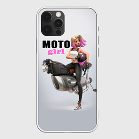Чехол для iPhone 12 Pro с принтом Moto Girl в Новосибирске, силикон | область печати: задняя сторона чехла, без боковых панелей | Тематика изображения на принте: girl | moto | motorcycle | аниме | байк | байкер | девушка | мото | мотоцикл