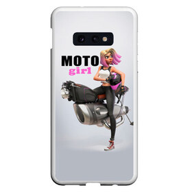 Чехол для Samsung S10E с принтом Moto Girl в Новосибирске, Силикон | Область печати: задняя сторона чехла, без боковых панелей | Тематика изображения на принте: girl | moto | motorcycle | аниме | байк | байкер | девушка | мото | мотоцикл