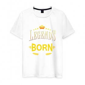 Мужская футболка хлопок с принтом Legends are born in november в Новосибирске, 100% хлопок | прямой крой, круглый вырез горловины, длина до линии бедер, слегка спущенное плечо. | 