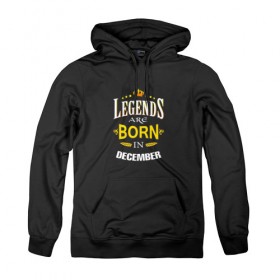 Женская толстовка хлопок с принтом Legends are born in december в Новосибирске, френч-терри, мягкий теплый начес внутри (100% хлопок) | карман-кенгуру, эластичные манжеты и нижняя кромка, капюшон с подкладом и шнурком | 