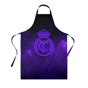 Фартук 3D с принтом FC Real Madrid(SPACE STYLE) в Новосибирске, 100% полиэстер | общий размер — 65 х 85 см, ширина нагрудника — 26 см, горловина — 53 см, длина завязок — 54 см, общий обхват в поясе — 173 см. Принт на завязках и на горловине наносится с двух сторон, на основной части фартука — только с внешней стороны | real madrid | футбол | футбольный клуб | чемпионат