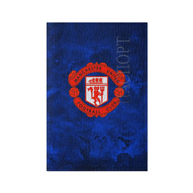 Обложка для паспорта матовая кожа с принтом FC Манчестер(blue collection) в Новосибирске, натуральная матовая кожа | размер 19,3 х 13,7 см; прозрачные пластиковые крепления | football | footer | manchester | soccer | socker | арсенал | футбол | футбольный клуб