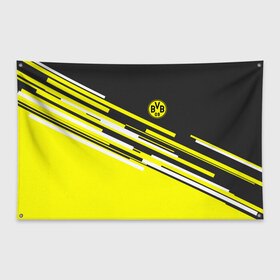 Флаг-баннер с принтом FC Borussia 2018 Sport в Новосибирске, 100% полиэстер | размер 67 х 109 см, плотность ткани — 95 г/м2; по краям флага есть четыре люверса для крепления | боруссия | дортмунд