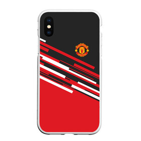 Чехол для iPhone XS Max матовый с принтом MANCHESTER UNITED SPORT в Новосибирске, Силикон | Область печати: задняя сторона чехла, без боковых панелей | emirates | fc | manchester united | абстракция | геометрия | зож | клуб | линии | манчестер юнайтед | модные | мяч | россии | спорт | спортивные | стиль | тренды | футбол | футбольный клуб | экстрим | эмблема