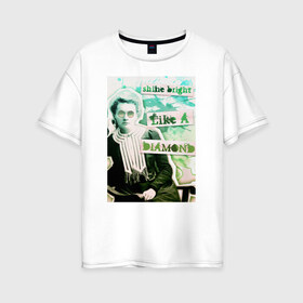 Женская футболка хлопок Oversize с принтом Мария Кюри (Химия – Просто) в Новосибирске, 100% хлопок | свободный крой, круглый ворот, спущенный рукав, длина до линии бедер
 | блоггер | мария кюри | наука | химия | химия   просто