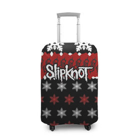 Чехол для чемодана 3D с принтом Праздничный Slipknot в Новосибирске, 86% полиэфир, 14% спандекс | двустороннее нанесение принта, прорези для ручек и колес | slipknot | альтернативный метал | андерс | грув метал | колсефни | кори | красный | метал | музыка | новогодний | новый год | ню метал | рождество | рок | слипкнот | снежинки | тейлор