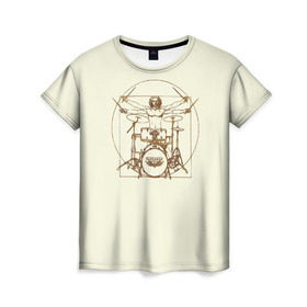 Женская футболка 3D с принтом Drums в Новосибирске, 100% полиэфир ( синтетическое хлопкоподобное полотно) | прямой крой, круглый вырез горловины, длина до линии бедер | барабанщик | барабаны | драммер | ударные