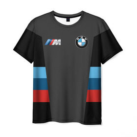 Мужская футболка 3D с принтом BMW 2018 Sport в Новосибирске, 100% полиэфир | прямой крой, круглый вырез горловины, длина до линии бедер | bmw | автомобиль | автомобильные | бмв | марка | машины | патриот | флаг