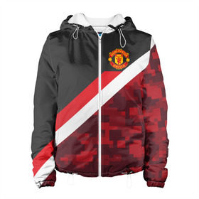 Женская куртка 3D с принтом Manchester United Sport Camo в Новосибирске, ткань верха — 100% полиэстер, подклад — флис | прямой крой, подол и капюшон оформлены резинкой с фиксаторами, два кармана без застежек по бокам, один большой потайной карман на груди. Карман на груди застегивается на липучку | emirates | fc | manchester united | абстракция | геометрия | зож | клуб | линии | манчестер юнайтед | модные | мяч | россии | спорт | спортивные | стиль | тренды | футбол | футбольный клуб | экстрим | эмблема