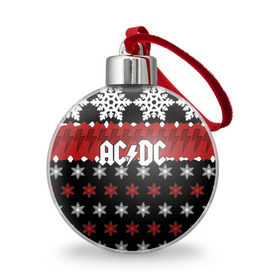 Ёлочный шар с принтом Праздничный AC/DC в Новосибирске, Пластик | Диаметр: 77 мм | Тематика изображения на принте: ac dc | acdc | for those about to ro | австралийская | ангус янг | блюз рок | головы | группа | знак | красный | крис слэйд | музыканты | надпись | новогодний | новый год | певцы | праздник | рождество | рок | рок н ролл