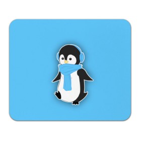 Коврик прямоугольный с принтом Penguin blue в Новосибирске, натуральный каучук | размер 230 х 185 мм; запечатка лицевой стороны | blue | cartoon | penguin | милый | мультик | мультфильм | пингвин | рисунок