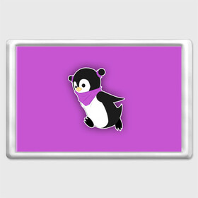 Магнит 45*70 с принтом Penguin purple в Новосибирске, Пластик | Размер: 78*52 мм; Размер печати: 70*45 | cartoon | penguin | purple | милый | мультик | мультфильм | пингвин | рисунок | фиолетовый