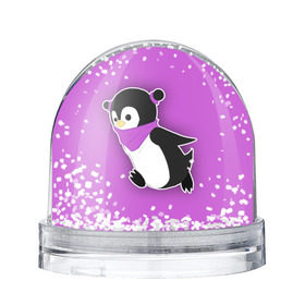 Водяной шар с принтом Penguin purple в Новосибирске, Пластик | Изображение внутри шара печатается на глянцевой фотобумаге с двух сторон | cartoon | penguin | purple | милый | мультик | мультфильм | пингвин | рисунок | фиолетовый