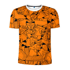 Мужская футболка 3D спортивная с принтом Лисички в Новосибирске, 100% полиэстер с улучшенными характеристиками | приталенный силуэт, круглая горловина, широкие плечи, сужается к линии бедра | Тематика изображения на принте: fox | лиса | лисички | рыжая лиса | фокс