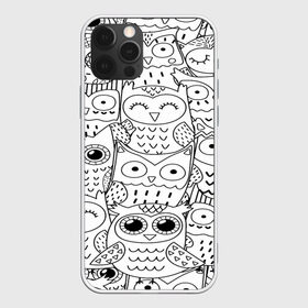 Чехол для iPhone 12 Pro Max с принтом Совушки pattern в Новосибирске, Силикон |  | Тематика изображения на принте: bird | owl | животные | ночные птицы | птицы | совы