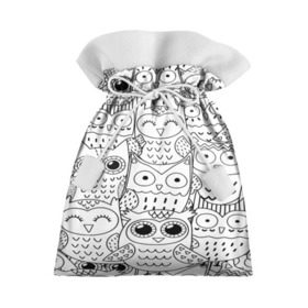 Подарочный 3D мешок с принтом Совушки pattern в Новосибирске, 100% полиэстер | Размер: 29*39 см | Тематика изображения на принте: bird | owl | животные | ночные птицы | птицы | совы