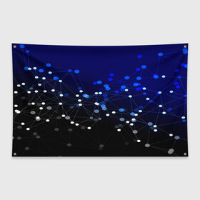 Флаг-баннер с принтом Молекулярный в Новосибирске, 100% полиэстер | размер 67 х 109 см, плотность ткани — 95 г/м2; по краям флага есть четыре люверса для крепления | abstraction | internet | абстракция | молекула | текстура | технологии | узоры | форма | фрактал | цвет