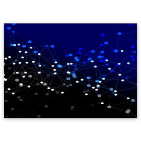 Поздравительная открытка с принтом Молекулярный в Новосибирске, 100% бумага | плотность бумаги 280 г/м2, матовая, на обратной стороне линовка и место для марки
 | Тематика изображения на принте: abstraction | internet | абстракция | молекула | текстура | технологии | узоры | форма | фрактал | цвет