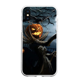 Чехол для iPhone XS Max матовый с принтом Jack в Новосибирске, Силикон | Область печати: задняя сторона чехла, без боковых панелей | halloween | pumpkin | witch | ведьма | демон | кот | тыква | хэллоуин | череп