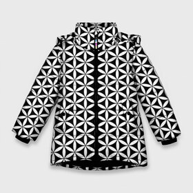 Зимняя куртка для девочек 3D с принтом Цветок Жизни в Новосибирске, ткань верха — 100% полиэстер; подклад — 100% полиэстер, утеплитель — 100% полиэстер. | длина ниже бедра, удлиненная спинка, воротник стойка и отстегивающийся капюшон. Есть боковые карманы с листочкой на кнопках, утяжки по низу изделия и внутренний карман на молнии. 

Предусмотрены светоотражающий принт на спинке, радужный светоотражающий элемент на пуллере молнии и на резинке для утяжки. | геометрия пространства | герметизм | древо жизни | друнвало мельхиседек | куб метатрона | мудрость | сакральная геометрия | семя жизни | ткань пространства | цветок жизни