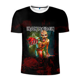 Мужская футболка 3D спортивная с принтом Индеец Iron Maiden в Новосибирске, 100% полиэстер с улучшенными характеристиками | приталенный силуэт, круглая горловина, широкие плечи, сужается к линии бедра | iron maiden | адриан смит | айрон мейден | группа | дэйв мюррей | железная дева | ирон майден | кровь | метал | мрачный | музыка | песни | рок | сердце | стив харрис | тяжелый | хеви | хевиметал