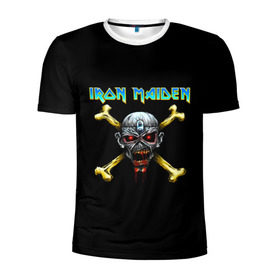 Мужская футболка 3D спортивная с принтом Iron Maiden череп и кости в Новосибирске, 100% полиэстер с улучшенными характеристиками | приталенный силуэт, круглая горловина, широкие плечи, сужается к линии бедра | iron maiden | адриан смит | айрон мейден | гроза | группа | дэйв мюррей | железная дева | ирон майден | метал | мрачный | музыка | песни | рок | стив харрис | тяжелый | флаг | хеви | хевиметал